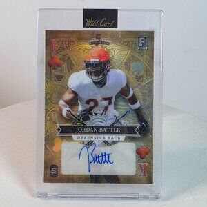 Jordan Battle Wild Card Rookie Autographed Card Gold 1/1 K♣️ In Protective Case